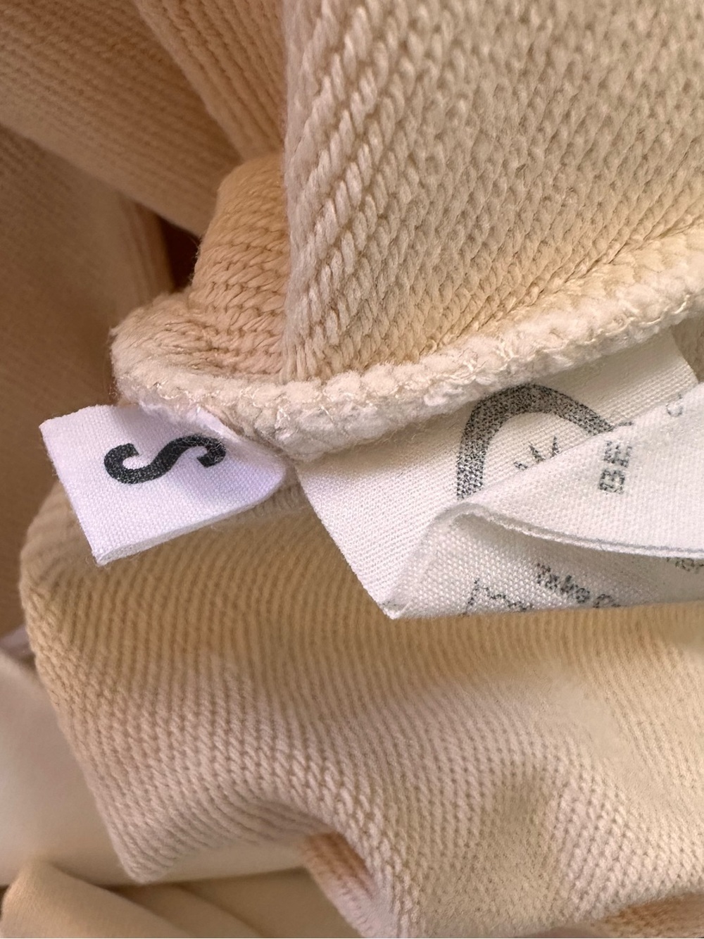 Copala by Ben Rose Tokyo Hoodie Size Small Cream Supima Cotton Moto Zip - Picture 4 of 10